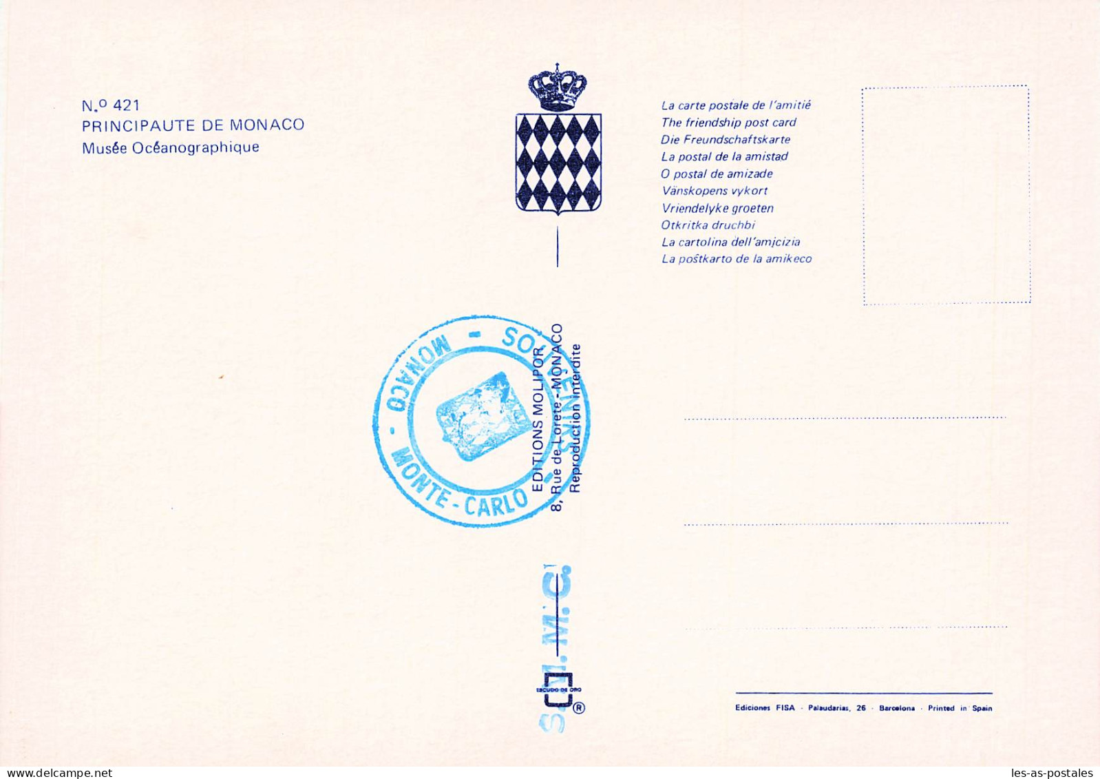 98 MONACO MUSEE OCEANOGRAPHIQUE - Ozeanographisches Museum