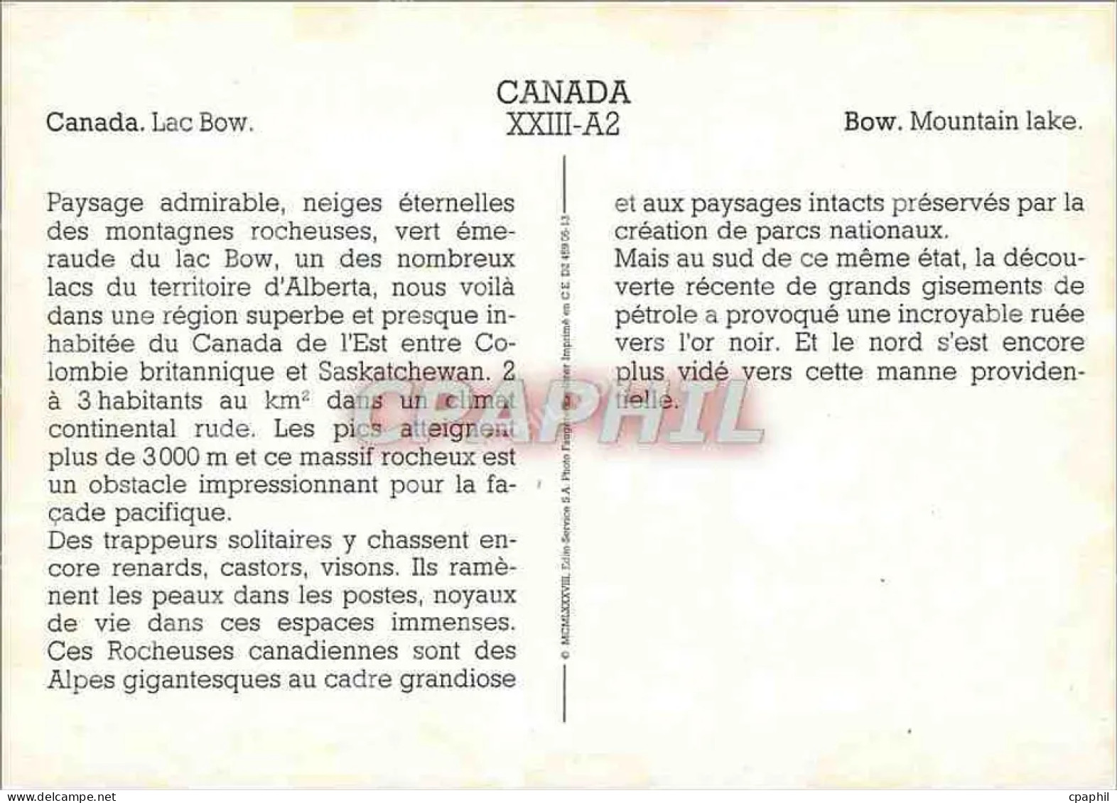 CPM Canada Lac Bow - Moderne Ansichtskarten