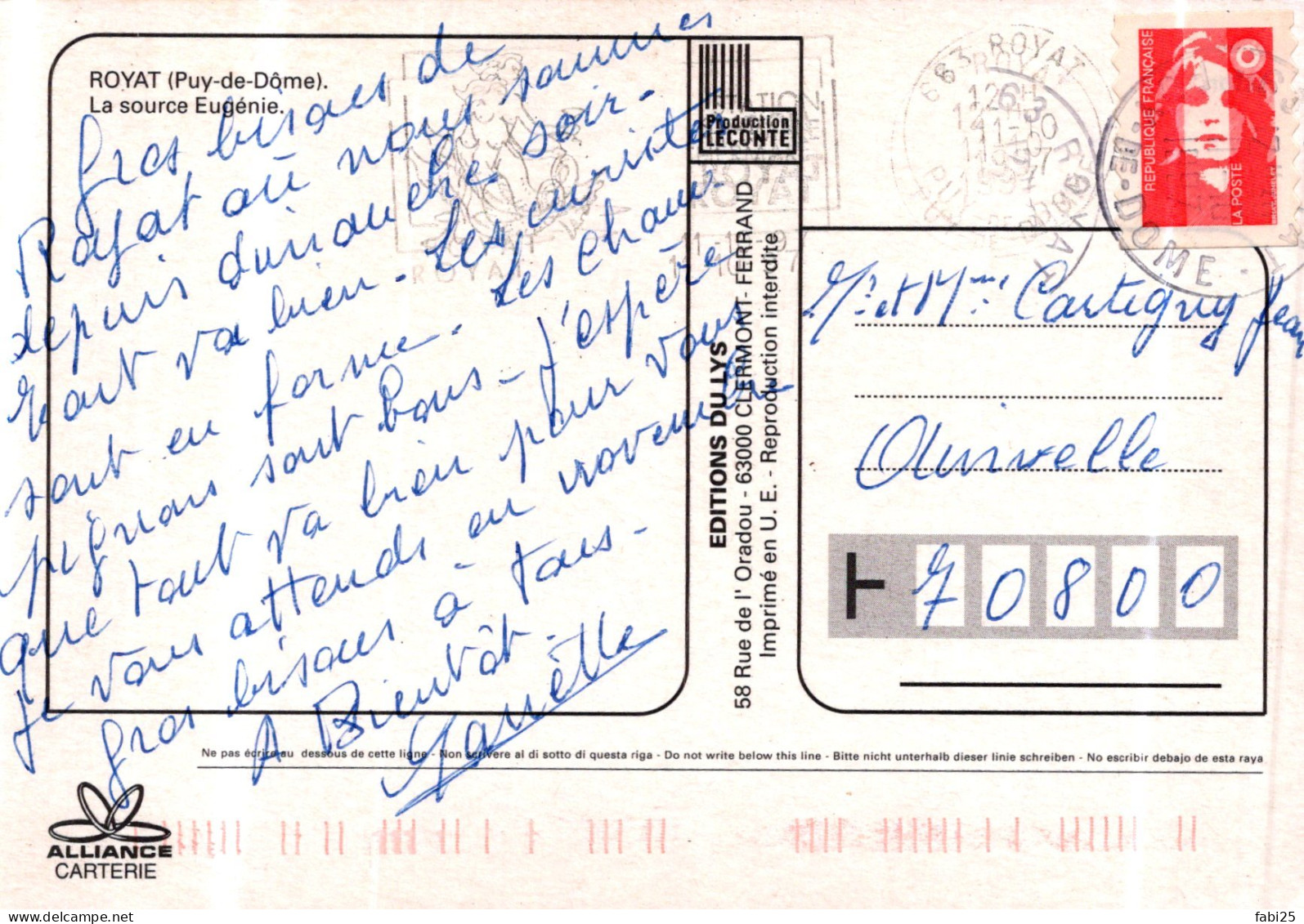 ROYAT (63) - La Source Eugénie - CPM - Circulée 1997 - Royat