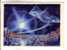 NICE USSR " SPACE " Themes POSTCARD 1963 - SPACE FANTASY " Double Star In Blue Sun Sunrays " - Space