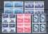 BULGARIA, AIRPOST 1940, COMPLETE SET NEVER HINGED BLOCKS OF 4 **! - Airmail