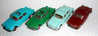 4 Voitures Norev Peugeot 404  N°51 émeraude Rouge Verte Bleue Avec Toit Ouvrant - Norev