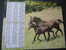 CALENDRIER GRAND FORMAT DOUBLE ALMANACH DES PTT    1980 CHEVAUX ET POULAINS - Grossformat : 1971-80