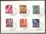 LIECHTENSTEIN, DEFINITIVES 1951, SUPERB SET USED ON CARDS! - Used Stamps