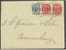 DENMARK, 20 OERE FRANKING TO GERMANY 4 + 8 + 8 = 20, 1911 - Covers & Documents