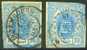 Luxemburg Mi. N° 6a Gestempelt 2 Mal ,1859/1863. Freimarken: Wappen Im Kreis Oder Im Oval;  Die Linke Marke Ist Einwandf - 1859-1880 Stemmi