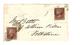 GBV128 / One Penny Auf Blaupapier(2x)Doppelporto 1854 - Lettres & Documents