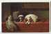 VINTAGE Ca1900 Postal Postcard With Dogs Perros Resting On A Table - Perros