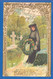 Fantaisie; Am Elterngrab; Musik C. F. Teich; Prägekarte; Litho; 1903 Stempel Toftlund - Funerali