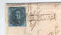Lettre TP Médaillon 20 C Oblitération Barres EIII - Double Cercle EST No 3 1856 - Griffe Encadrée BRUXELLES  --  9/309 - Ambulants