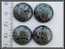 Cabochon Multicolore Sur Fond Noir Environ 18mm - Perles