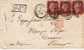 GBV212/ Charing Cross 1873 Nach Sachsen, P.D. (rot/red) Paid (schwarz/black) - Cartas