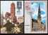 LOT 4 CARTES MAX-  TTB- THEME : EGLISE- HOTELS DE VILLE- CLOCHERS .- Dates Visibles Aux Scans. - Collections, Lots & Séries