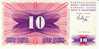 10 Dinara, 1992 Bosnia Herzegovina Currency Banknote, Krause #10a, Uncirculated - Bosnië En Herzegovina