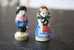 2 FEVES -FIGURINES - PETITS OBJETS DE VITRINE OU DECORATION POUR LA CRECHE -COUPLE - Santons