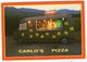 CARTE PUB  CAMION DE TOURNEE CARLO'S PIZZA- SANDWICHES GRILLADES FRITES HOT DOG - ROND POINT DE MONTESORO-  CORSE - Transporter & LKW