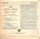 * 7" EP *  MARIO LANZA - THE GREAT CARUSO (U.K. 1959) - Opera