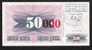 BOSNIE BOSNIA  P55b   50.000  DINARA  1993 With Overprint  UNC. - Bosnie-Herzegovine