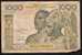 WAS  BURKINA FASO  P303Cl 1000  FRANCS  Signatture 10 ND   VG Corner Missing - Burkina Faso