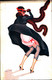 42389)cartolina Illustratoria Serie Moda Artistica Dell'epoca-DONNA A CUI  IL VENTO SOLLEVA - Firmata-AVIER NAGER- Nuova - Other & Unclassified