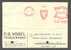Czechoslovakia C.G. Vogel Franzenbad Meter Stamp Cancel Card Rechnung 1937 To Dresden Germany (2 Scans) - Lettres & Documents