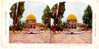 Palestine Holy Land "Omar Mosque" Stereo Colorful Postcard 1904 - Cartes Stéréoscopiques