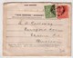 1918 - WAR SERVICE ! LETTRE REUTILISEE PAR ECONOMIE DE GUERRE ! - Covers & Documents