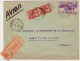 TUNISIE - 1945 - LETTRE RECOMMANDEE PAR AVION De TUNIS COLIS POSTAUX  Pour MONTPELLIER (HERAULT) - Lettres & Documents