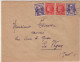 CHAINES BRISEES + MAZELIN - 1946 - Yvert N°673x2+676x2 (TARIF = 3F) Sur LETTRE De NIMES - 1945-47 Cérès Van Mazelin