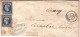 REPUB. NAPOLEON III - 1853 - YVERT N° 10 X2 Sur LETTRE DOUBLE-PORT De LYON (PC 1818) => CREUSE - 1852 Luis-Napoléon