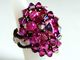 Superbe Bague Artisanale Fuchsia Véritable Cristal Swarovski T.54/55 - Rings