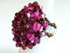 Delcampe - Superbe Bague Artisanale Fuchsia Véritable Cristal Swarovski T.54/55 - Rings