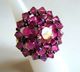 Delcampe - Superbe Bague Artisanale Fuchsia Véritable Cristal Swarovski T.54/55 - Rings