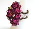 Delcampe - Superbe Bague Artisanale Fuchsia Véritable Cristal Swarovski T.54/55 - Ringe