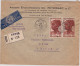 AOF - 1953 - YVERT N°41 En PAIRE Sur LETTRE COMMERCIALE RECOMMANDEE Par AVION De KAYES (SOUDAN) Pour DAKAR - Covers & Documents