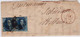BELGIQUE - 1857 -  YVERT N°7 X2 Sur FRAGMENT De LETTRE De LIEGE Pour SCHIEDAM (HOLLANDE) - 1851-1857 Medaglioni (6/8)