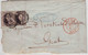 BELGIQUE - 1852 -  YVERT N°6 X2 Sur LETTRE De ANVERS Pour GAND - 1851-1857 Medaillen (6/8)