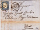 SARDEGNA - 1861 - SASSONE N°15 SEUL Sur LETTRE De PAVIA Pour MILANO - - Sardaigne