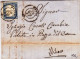 SARDEGNA - 1861 - SASSONE N°15 SEUL Sur LETTRE De PAVIA Pour MILANO - - Sardegna