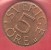 SWEDEN   # 5 ØRE  BRONZE FROM YEAR 1977 - Suède