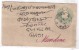 India   Edward Half Anna Cover , Postal Stationery Used 1907, CDS Piper Marwar - 1902-11  Edward VII