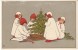 Merry Christmas,  Pauli Ebner, Children Tree On Sled, On C.1910s Vintage Postcard - Ebner, Pauli