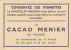 CHROMO  Image Chocolat MENIER  MARBOURG  église Ste Elisabeth  N° 574 - Menier