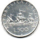 1966 - Italia 500 Lire Argento Caravelle      ----- - 500 Liras