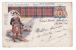 [W745] Scotland Clan Motto &amp; Coat Of Arms -  Swordman In Kilt  - Vintage Ca 1900 Postcard - Moray