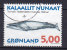 Greenland 1997 Mi. 305 Y, 5.00 Kr Grönländische Wale Blauwal Blue Whale ERROR Variety Double Printing Text (3 Scans) - Usados