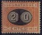 ITALIA 1891 - Segnatasse Mascherine 20 C. Su 1 C. (firmato / Signed) *  (g1824) - Strafport