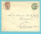Entier Enveloppe Ovale 10 C + TP Fine Barbe LIEGE 1893 à DORDRECHT- Affranch. MIXTE Et PREFERENTIEL 20 C NL - Briefe