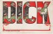 Large Letter 'Dick' Man's Name, Man Drinks Beer, C1900s Vintage Postcard - Firstnames