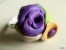 Bague Fleurs Violet En Pâte Polymère Sur Anneau Réglable  Le Cabochon Mesure Environ 20x20x11mm. - Bagues